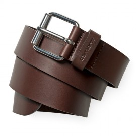 Cinturon Carhartt Script Belt  Leather Dark Brown / Silver