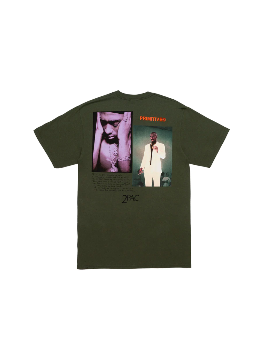 Camiseta Primitive x Tupac Shakur Voice SS Military Green