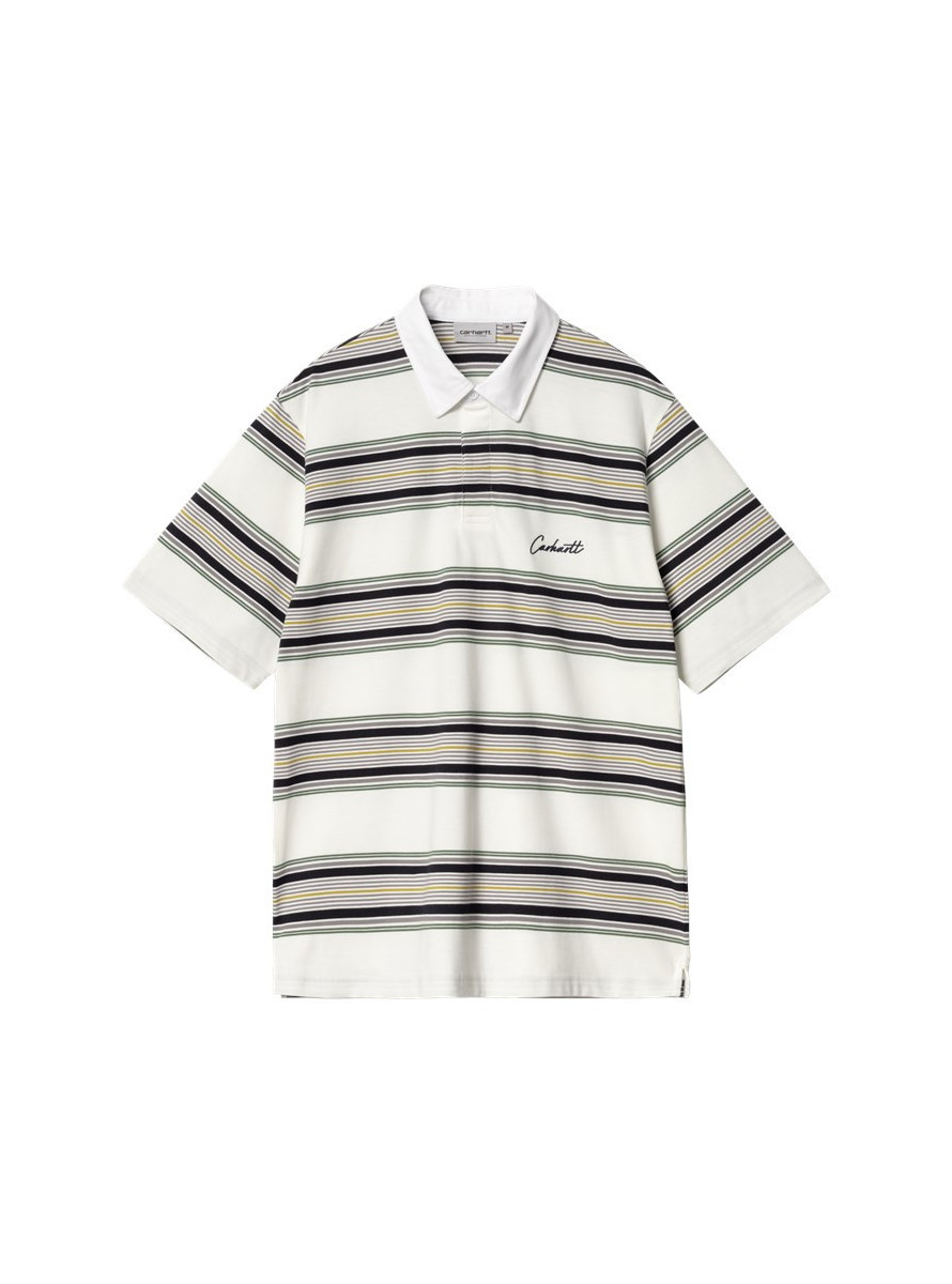 Polo Carhartt WIP Gaines Rugby Shirt SS Gaines Stripe / Wax