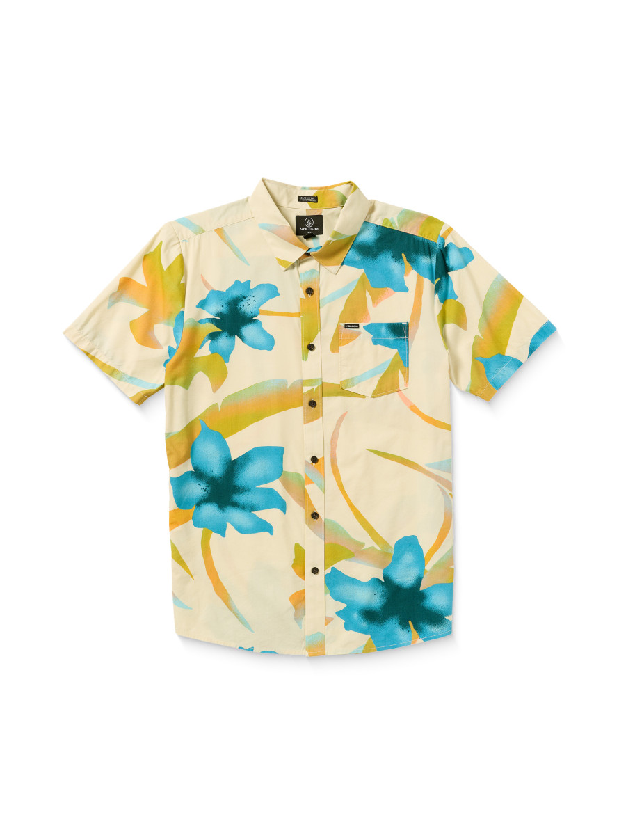 Camisa Volcom Tracers Floral SS Shirt Light Beige