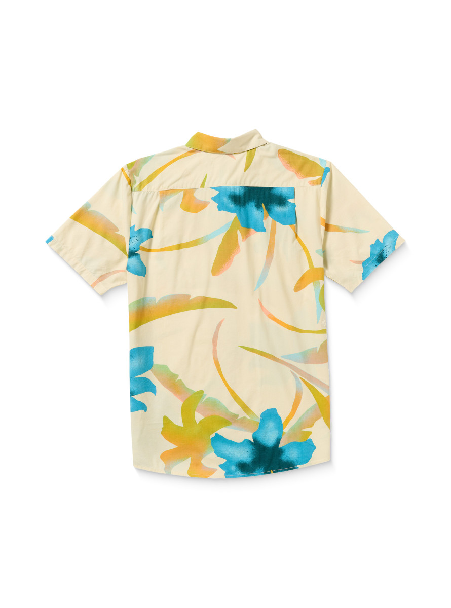 Camisa Volcom Tracers Floral SS Shirt Light Beige