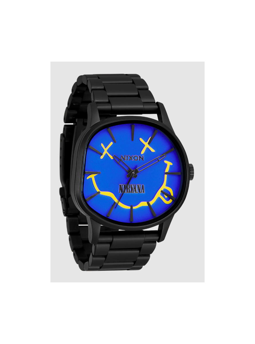 Reloj NIXON X NIRVANA Sentry Wooble Matte Super Black / Blue
