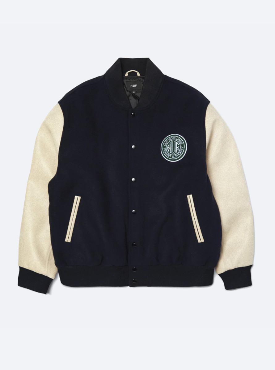 Cazadora HUF Global Transit Varsity Jacket Navy