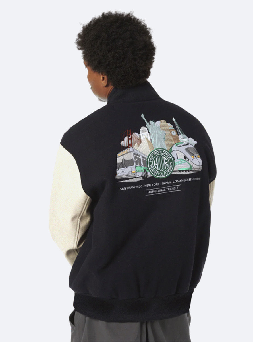 Cazadora HUF Global Transit Varsity Jacket Navy