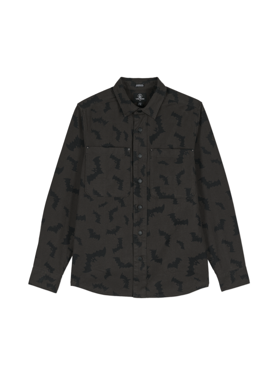 Camisa VOLCOM FA JJ Villard Shirt LS Rinsed Black