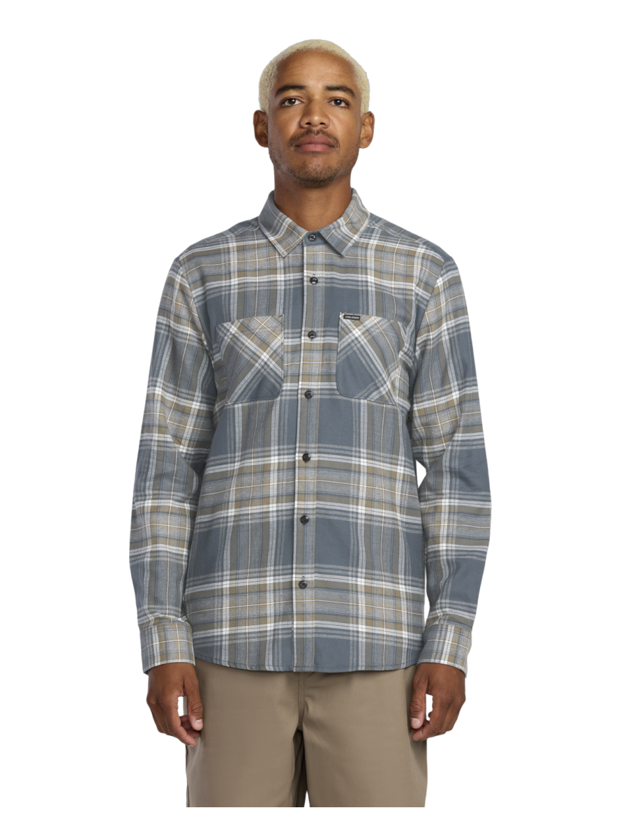 Camisa Volcom Netastone Flannel LS Shirt Dark Slate