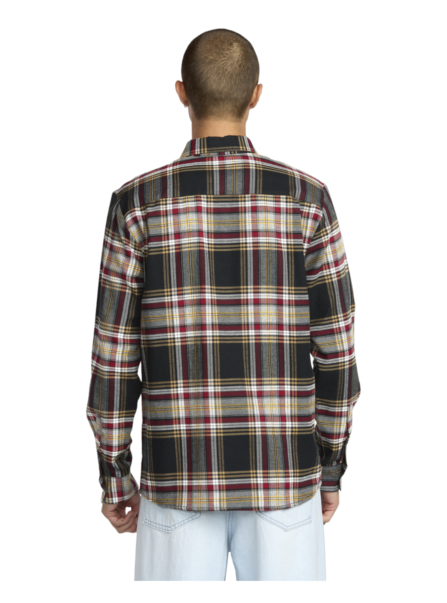 Camisa Volcom Netastone Flannel LS Shirt Antique Black