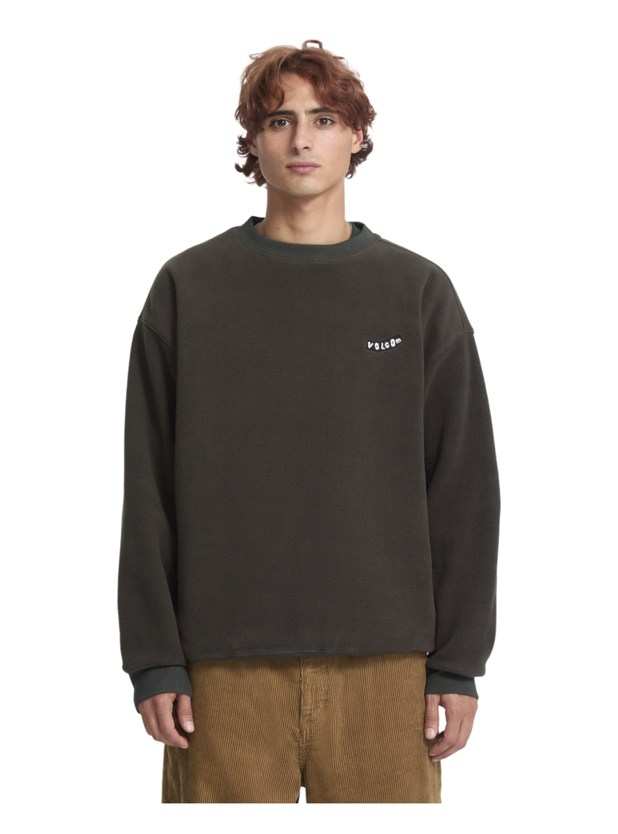 Sudadera Volcom Too Kool LSE Crew Rinsed Black