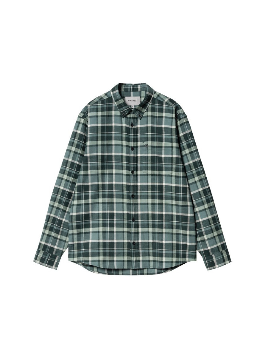 Camisa Carhartt WIP Fendrick Shirt LS Fendrick Check Deep Lagoon