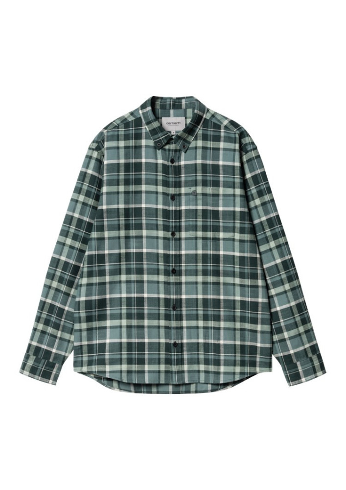 Camisa Carhartt WIP Fendrick Shirt LS Fendrick Check Deep Lagoon