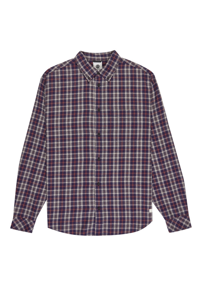 Camisa Element Button Down Regular Flannel LS Shirt Tartan Graystone