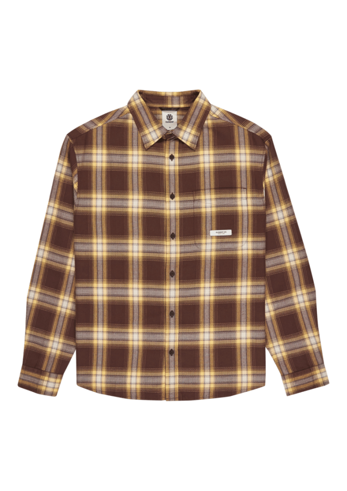 Camisa Element Button Down Regular Flannel LS Shirt Tartan Aluminium
