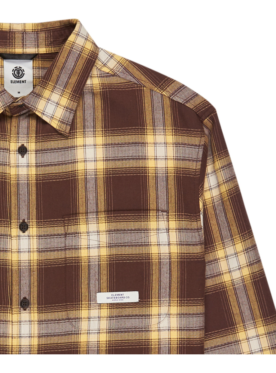 Camisa Element Button Down Regular Flannel LS Shirt Tartan Aluminium Camisa Element Button Down Regular Flannel LS Shirt Tartan Aluminium
