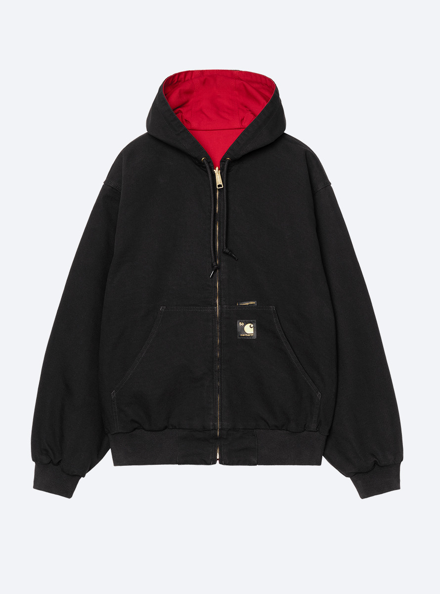 CAZADORA CARHARTT WIP OG ACTIVE JACKET 50TH ANNIVERSARY EDITION CANVAS BLACK / USA RED,RINSED CAZADORA CARHARTT WIP OG ACTIVE JACKET 50TH ANNIVERSARY EDITION CANVAS BLACK / USA RED,RINSED