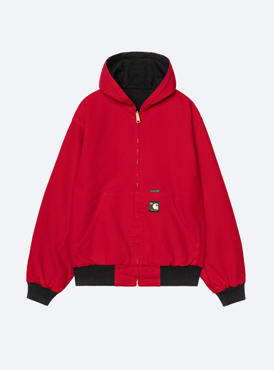 CAZADORA CARHARTT WIP OG ACTIVE JACKET 50TH ANNIVERSARY EDITION CANVAS BLACK / USA RED,RINSED CAZADORA CARHARTT WIP OG ACTIVE JACKET 50TH ANNIVERSARY EDITION CANVAS BLACK / USA RED,RINSED