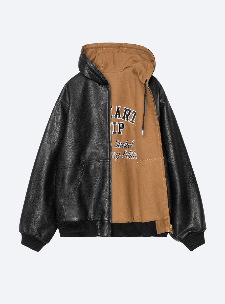 CAZADORA CARHARTT WIP OG ACTIVE JACKET 50TH ANNIVERSARY EDITION LEATHER BLACK / HAMILTON BROWN CAZADORA CARHARTT WIP OG ACTIVE JACKET 50TH ANNIVERSARY EDITION LEATHER BLACK / HAMILTON BROWN