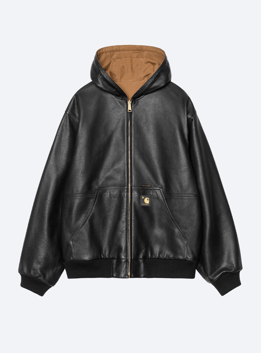 CAZADORA CARHARTT WIP OG ACTIVE JACKET 50TH ANNIVERSARY EDITION LEATHER BLACK / HAMILTON BROWN CAZADORA CARHARTT WIP OG ACTIVE JACKET 50TH ANNIVERSARY EDITION LEATHER BLACK / HAMILTON BROWN