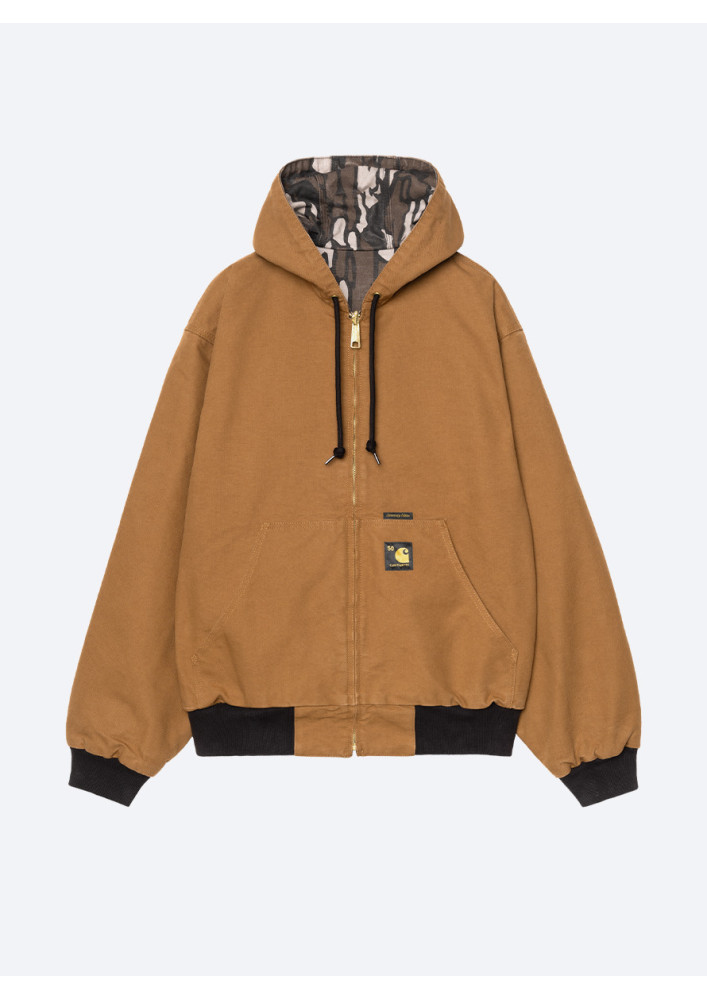 CAZADORA CARHARTT WIP OG ACTIVE JACKET 50TH ANNIVERSARY EDITION CANVAS HAMILTON BROWN / CAMO TREBARK RINSED
