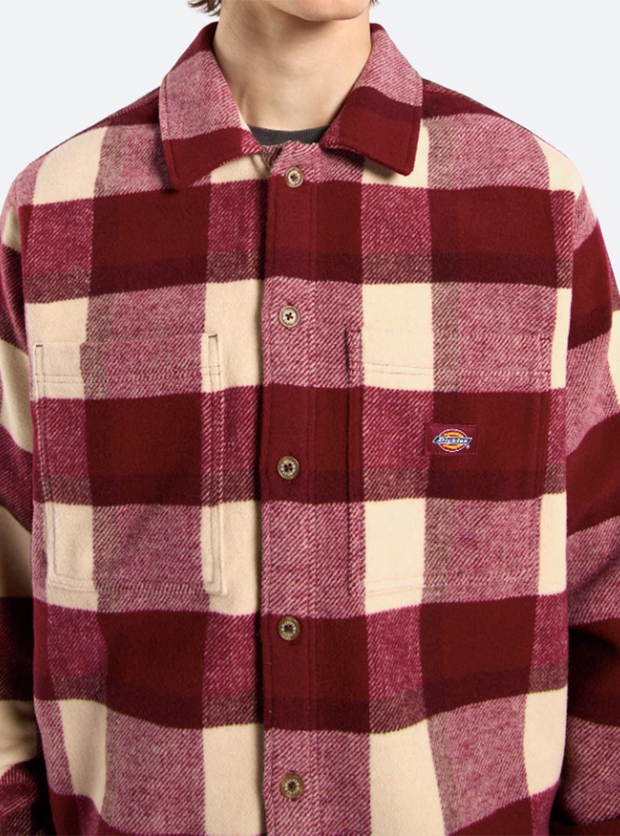 Camisa Dickies PLAID COALING LS SHIRT Brik Red