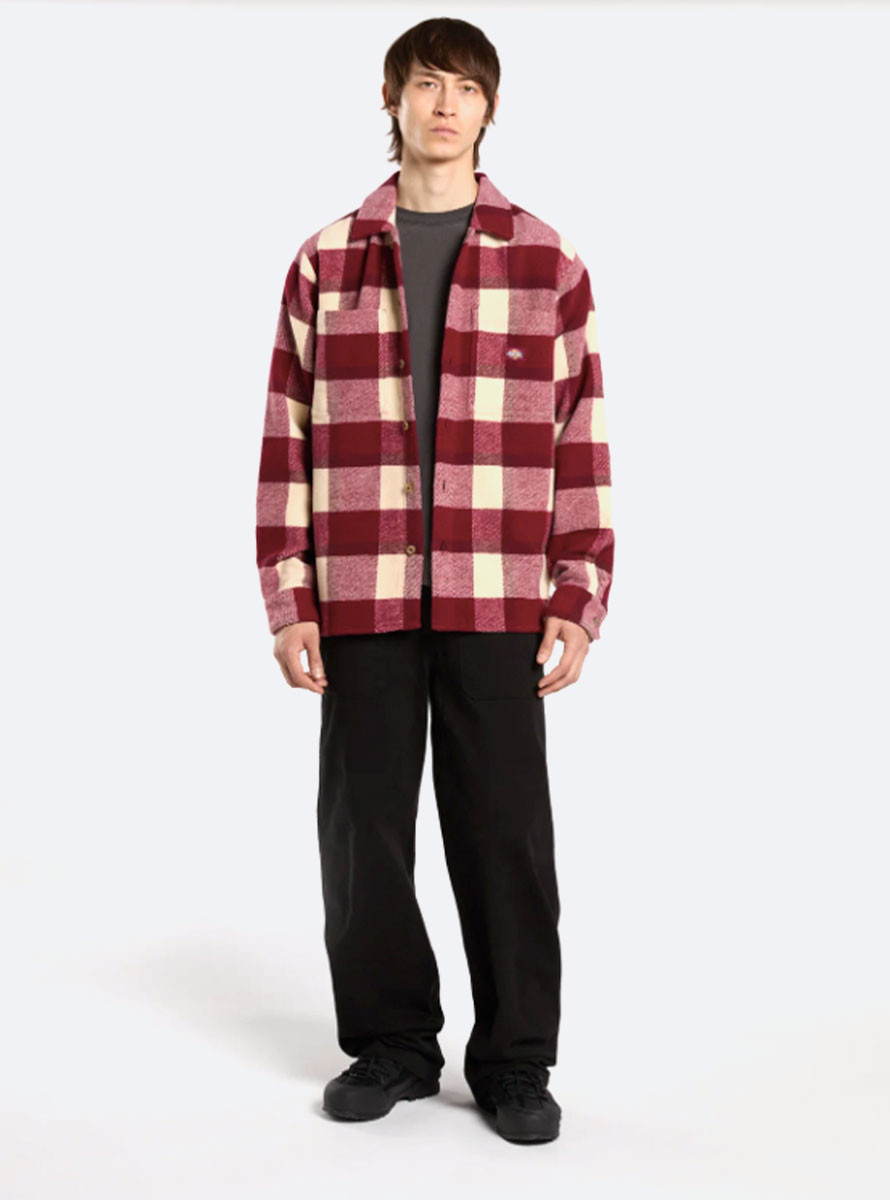 Camisa Dickies PLAID COALING LS SHIRT Brik Red