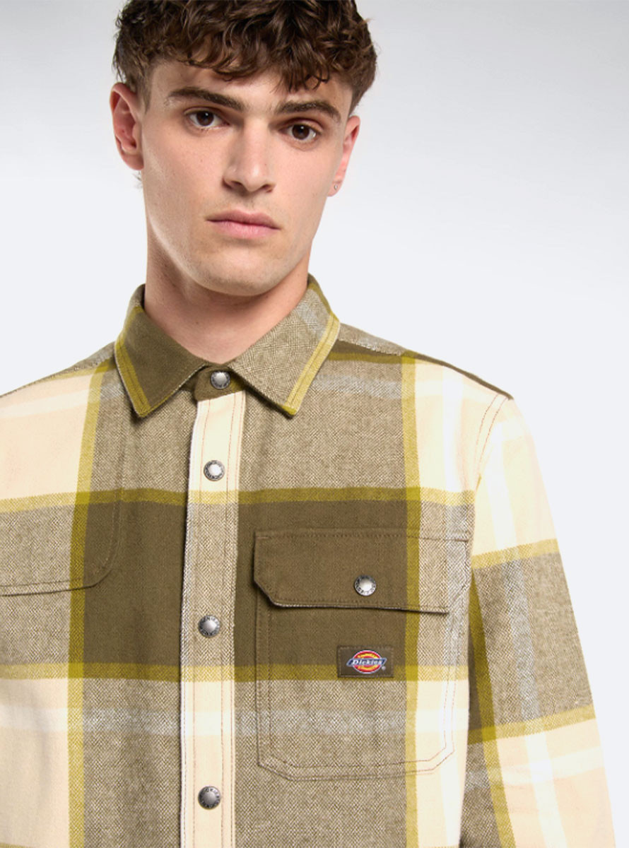 Camisa Dickies Nimmons Shirt LS Wood Ash
