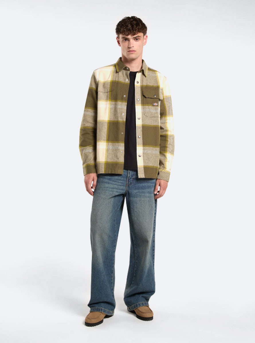 Camisa Dickies Nimmons Shirt LS Wood Ash