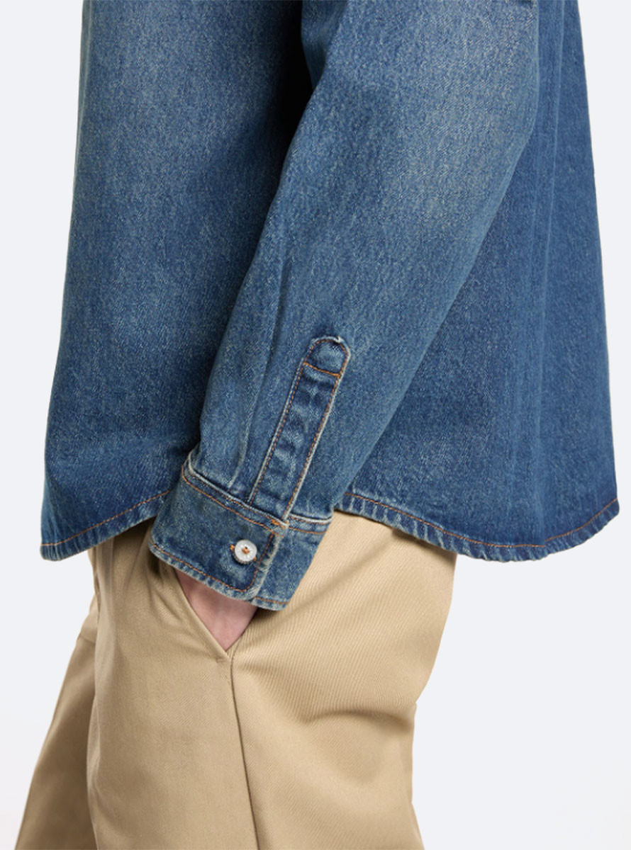 Camisa Dickies Mechanic Denim Shirt LS Khaki Tinted Blue