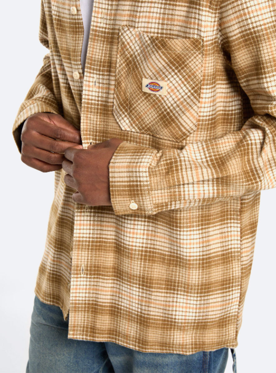 Camisa Dickies Forest Check Shirt LS Wood Ash