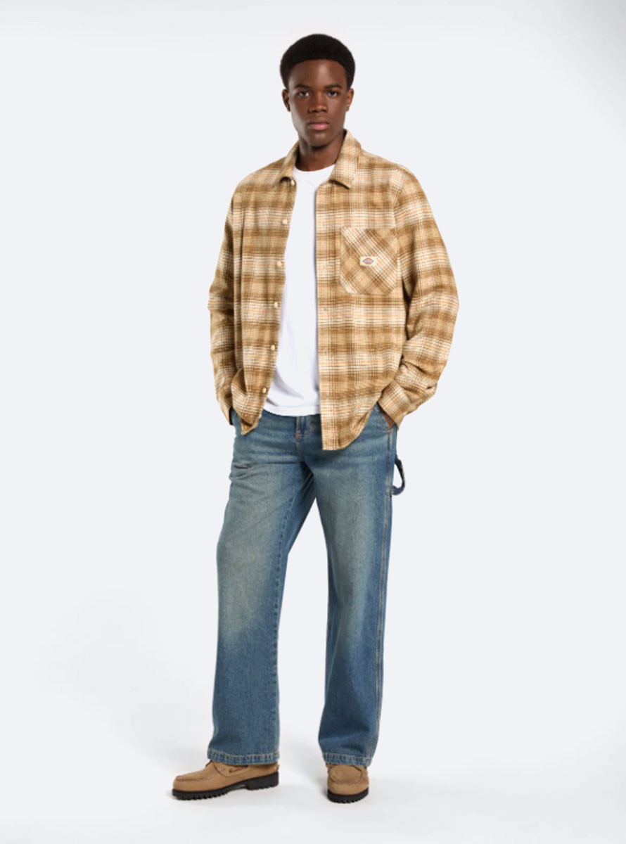 Camisa Dickies Forest Check Shirt LS Wood Ash