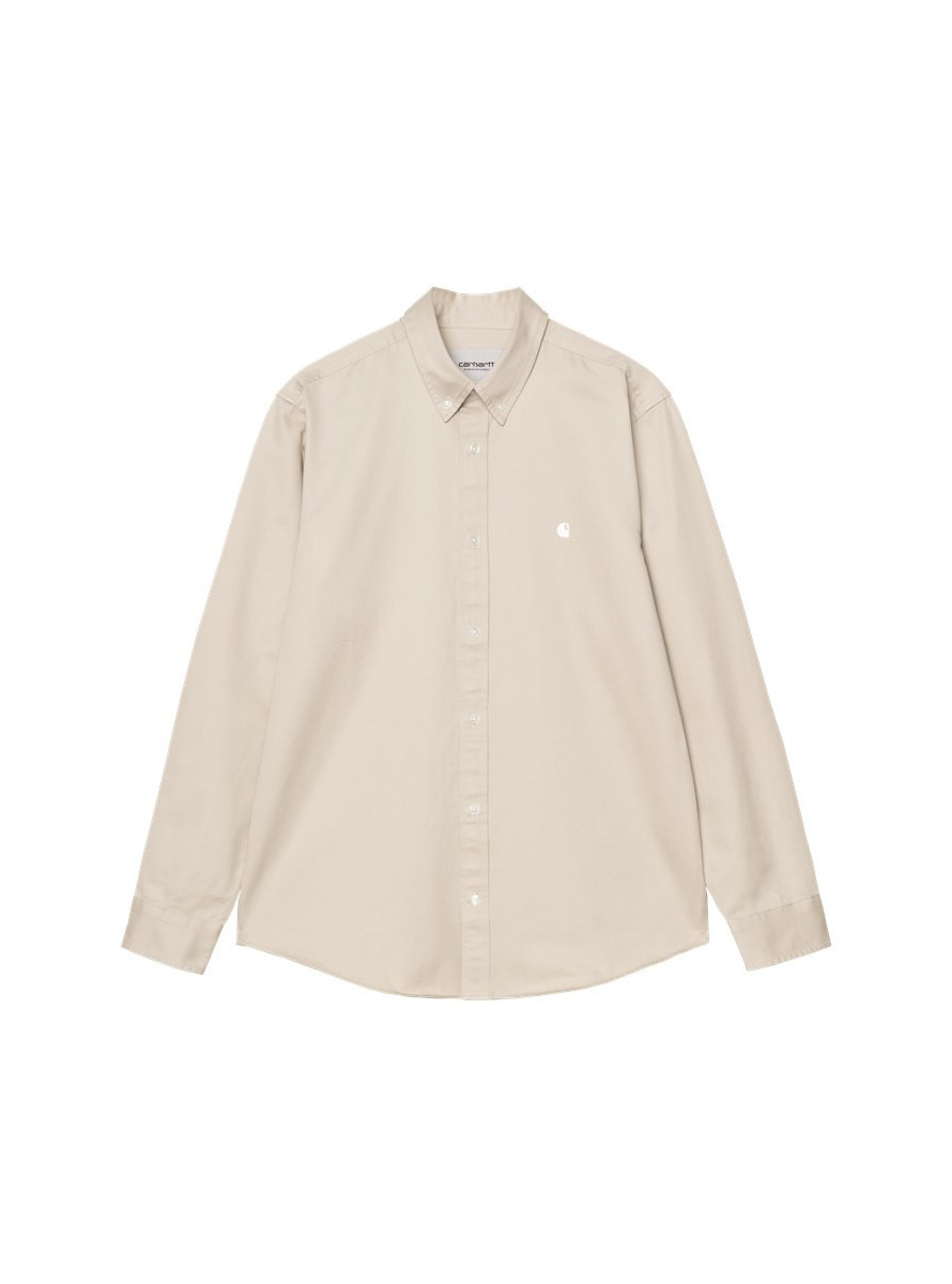 Camisa Carhartt WIP Madison LS Shirt Stone White