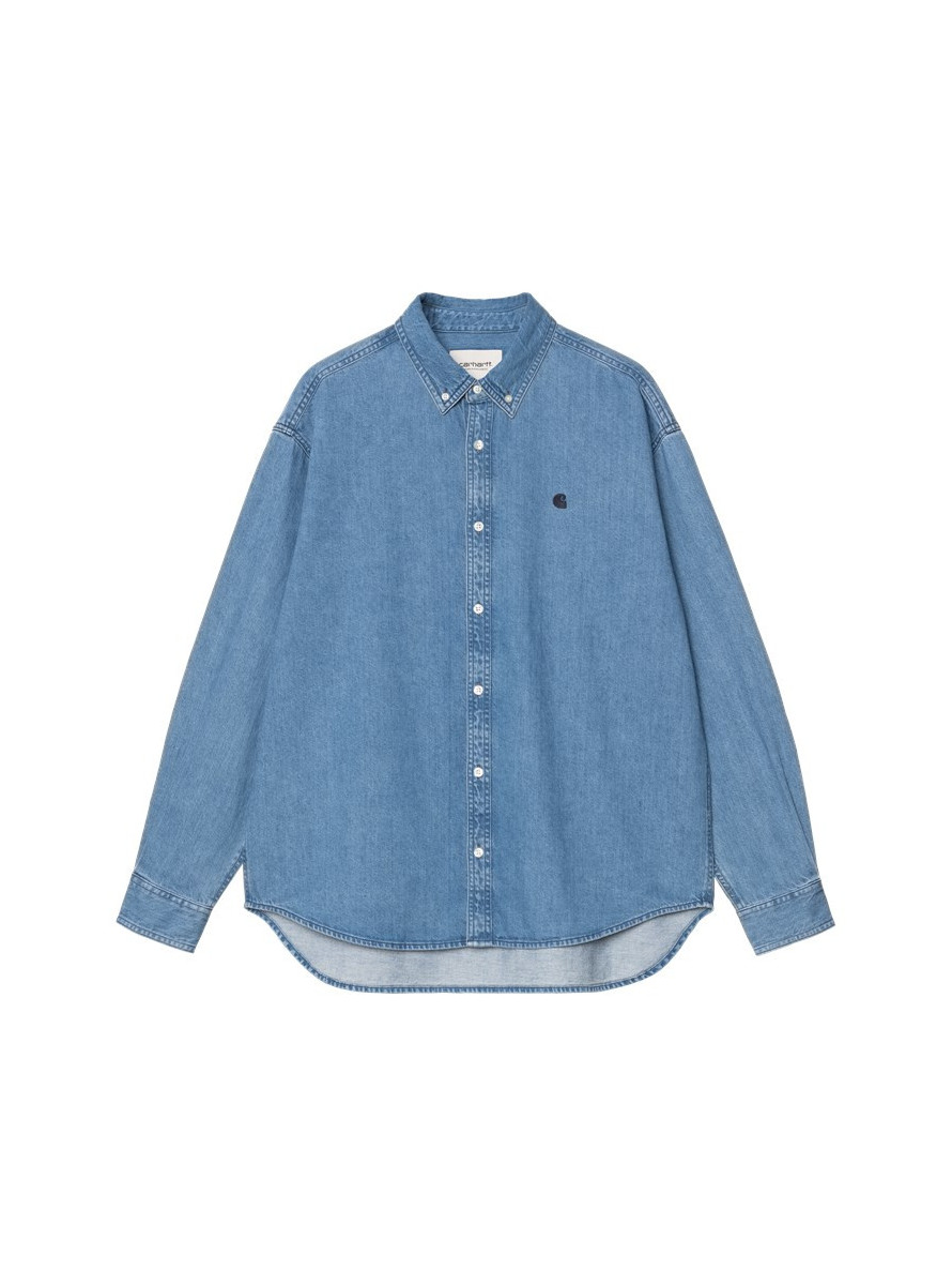 Camisa Carhartt WIP Lucas Shirt  LS Blue Stone Washed