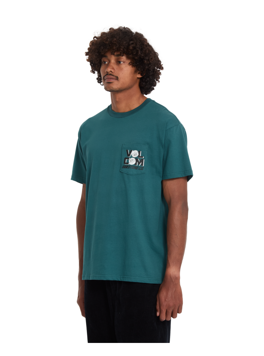 Camiseta Volcom Stone PARTED OUT POCKET SST Rifle Green