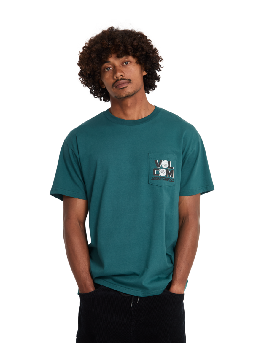Camiseta Volcom Stone PARTED OUT POCKET SST Rifle Green