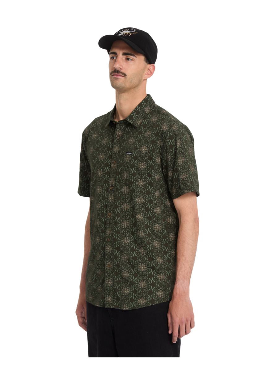 Camisa Volcom Stone SCALER STONE WOVEN SS Squadron Green