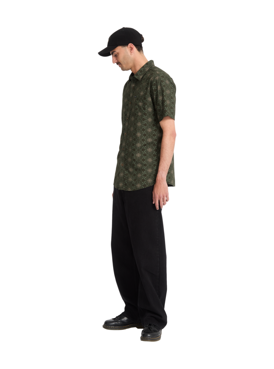 Camisa Volcom Stone SCALER STONE WOVEN SS Squadron Green
