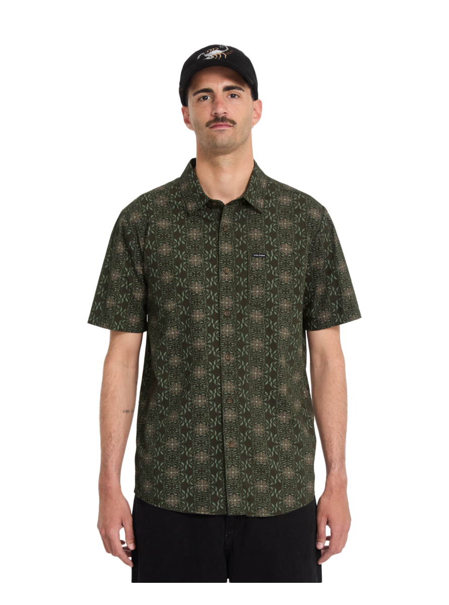 Camisa Volcom Stone SCALER STONE WOVEN SS Squadron Green