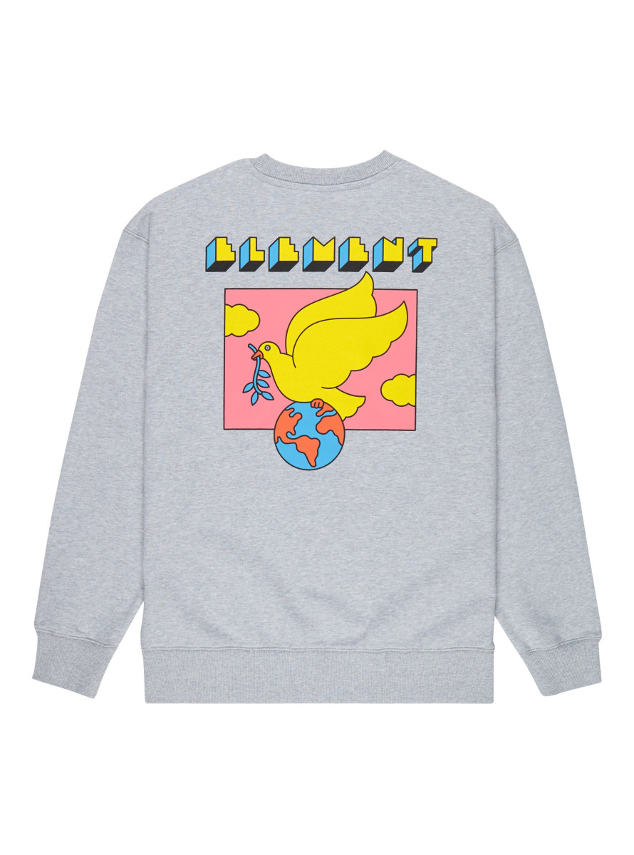Sudadera Element WORLD PEACE CR Mid Grey Heather