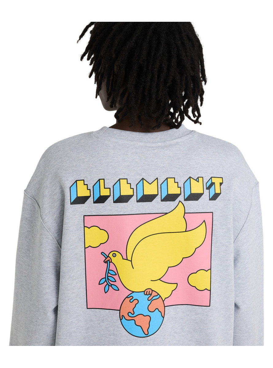 Sudadera Element WORLD PEACE CR Mid Grey Heather