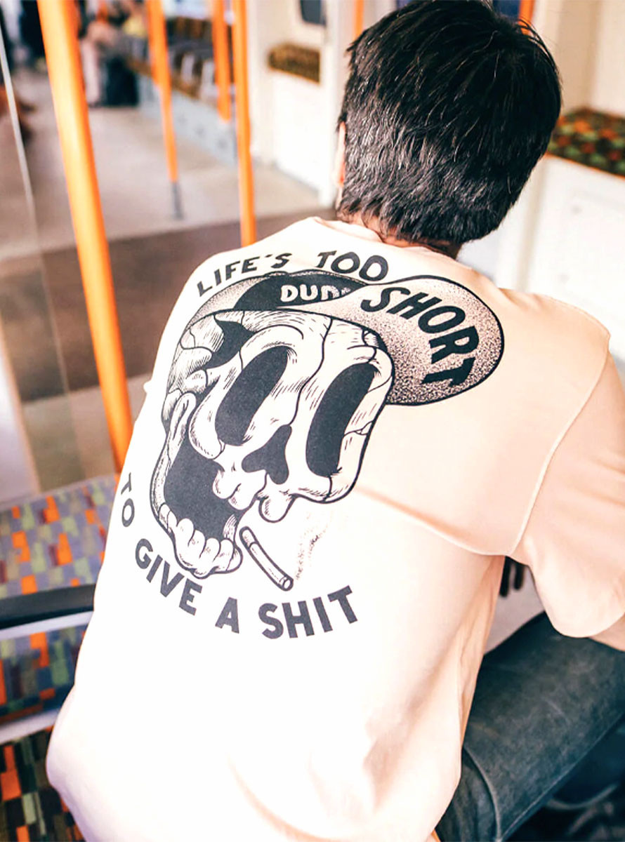 Camiseta THE DUDES Too Short Smokes T-Shirt SS Fraiche Peche