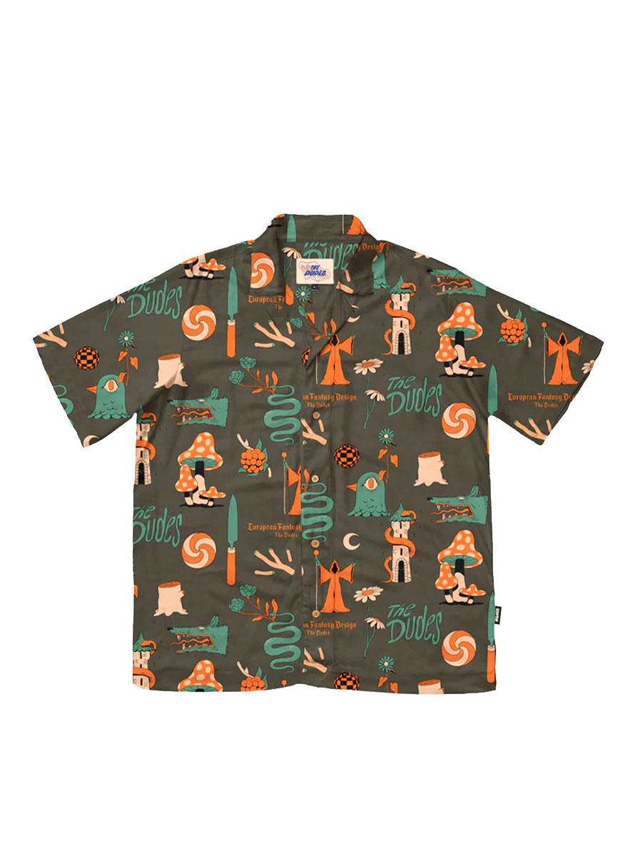 Camisa The Dudes European Fantasy Brown Hawaiian Shirt Multi
