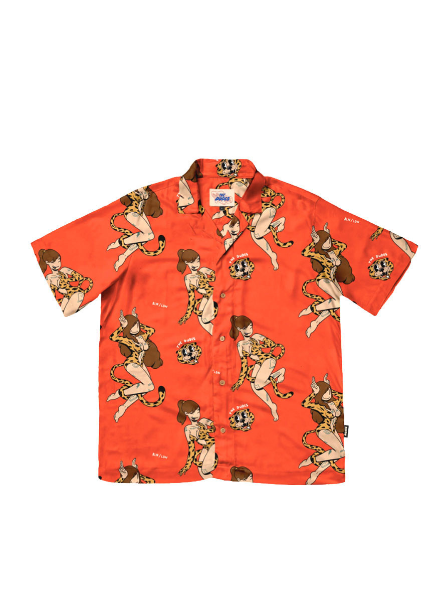 Camisa The Dudes Meow Red Hawaiian Shirt SS Multi