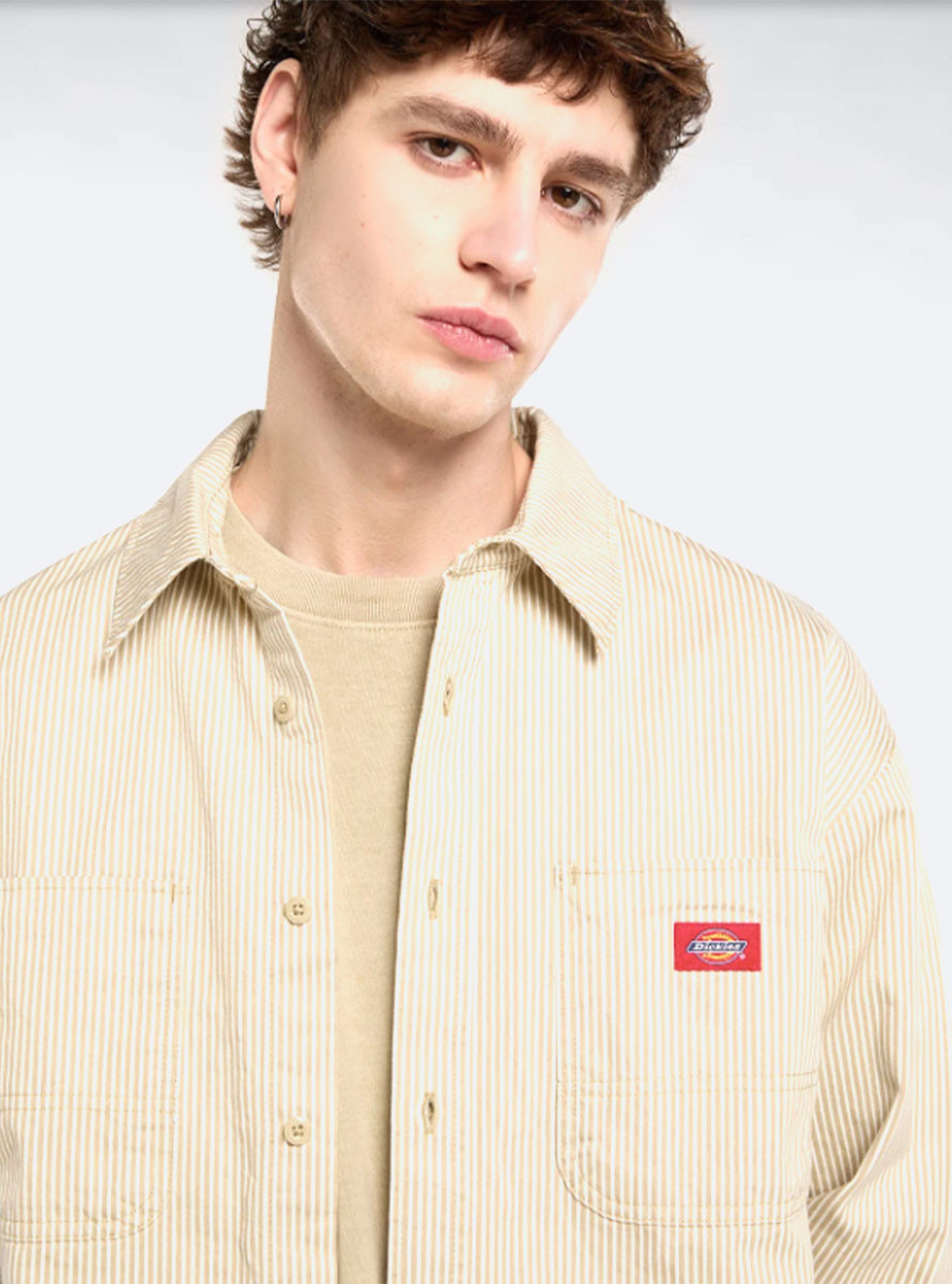 Camisa Dickies Hickory Work Shirt LS Eucalyptus
