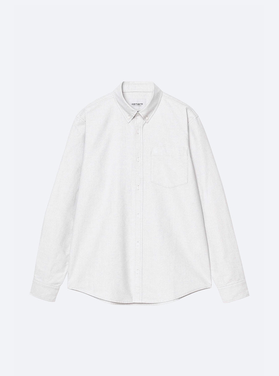 Camisa Carhartt WIP C-Logo Shirt L/S Shady Grey / White