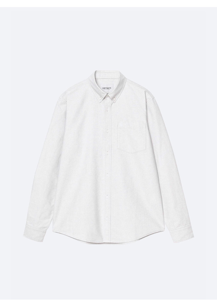 Camisa Carhartt WIP C-Logo Shirt L/S Shady Grey / White