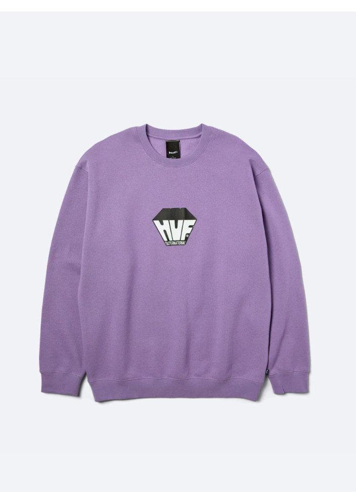 Sudadera HUF Big Block Crewneck Sweatshirt Dust Purple