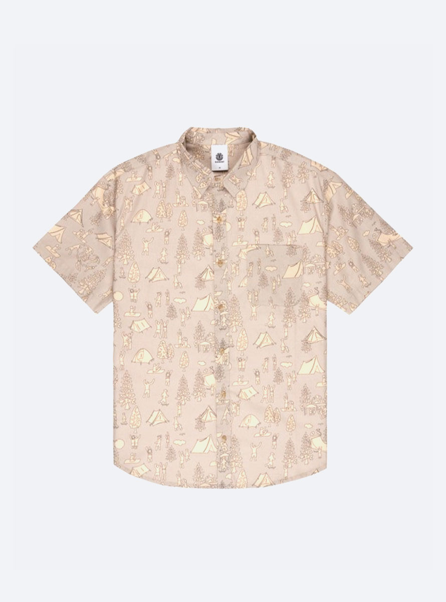 Camisa Element Regular Classic Printed SS Beige