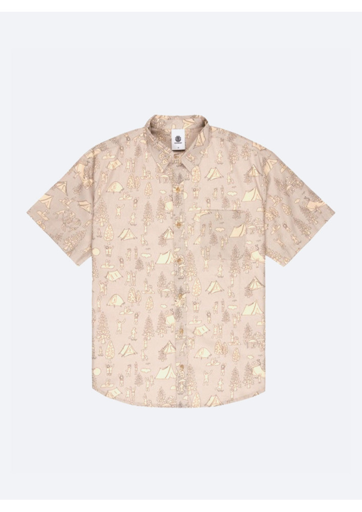 Camisa Element Regular Classic Printed SS Beige