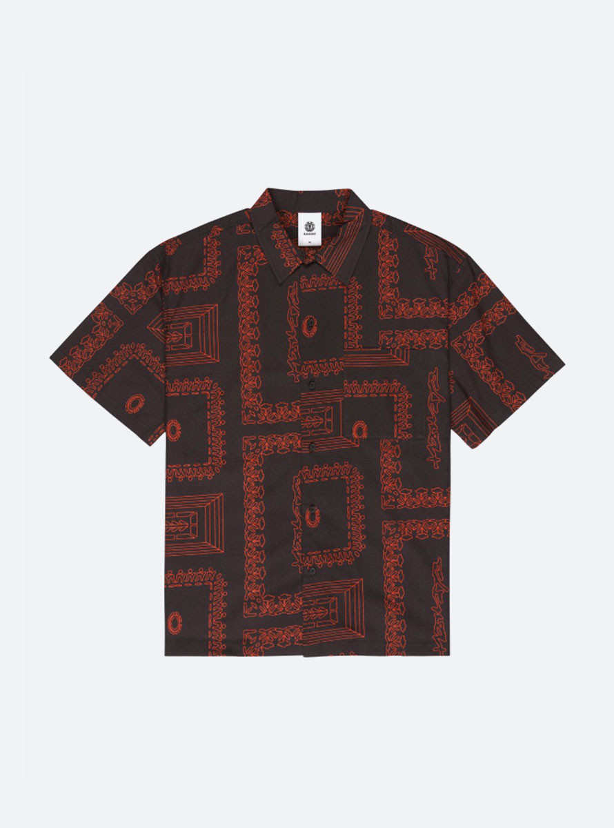 Camisa Element Regular SB Printed SS Black Red