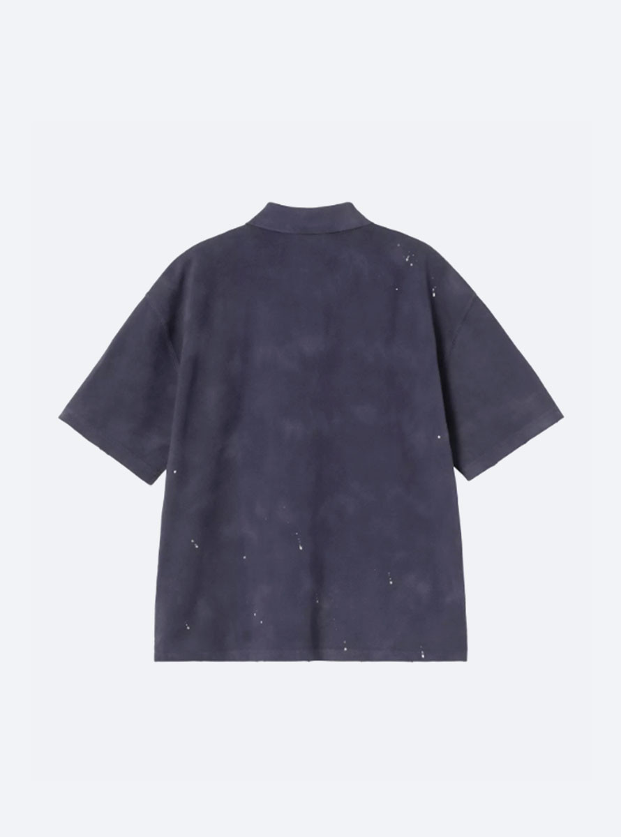 Polo Carhartt WIP Painter Polo S/S Dark Navy Destroy wash Splatter