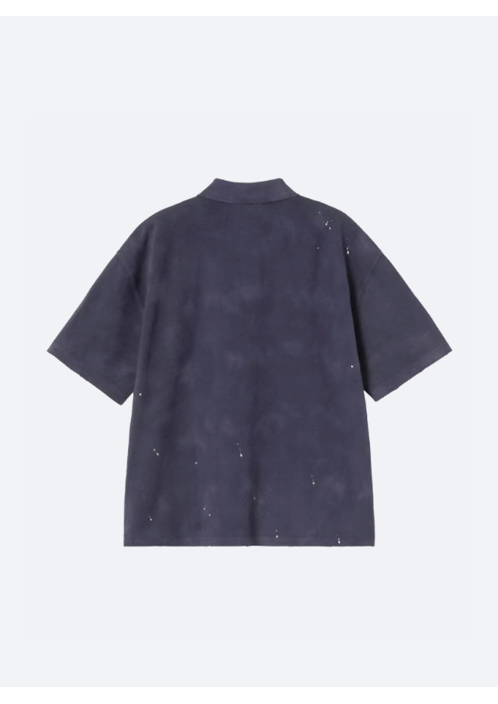 Polo Carhartt WIP Painter Polo S/S Dark Navy Destroy wash Splatter
